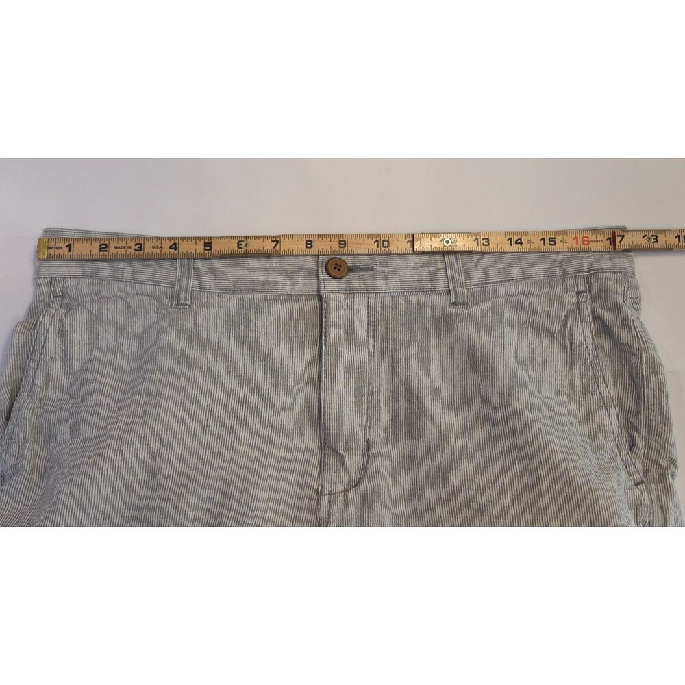 Tommy Bahama Linen Shorts Mens 34 Blue Stripe Flat Front Island Casual Summer - Picture 7 of 8